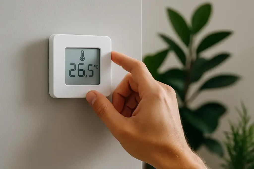 Main ajuste capteur thermostat mural