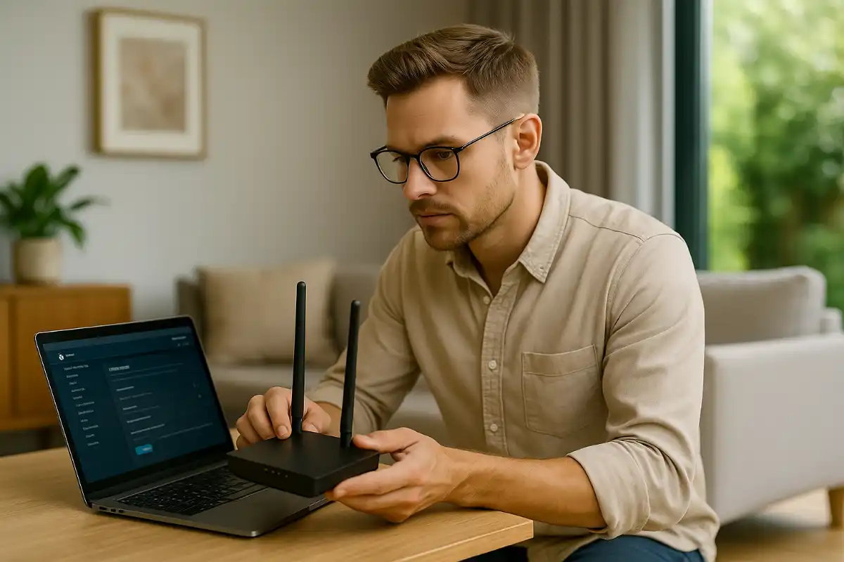 Max configure la sécurité de son routeur pour limiter les erreurs courantes des objets connectés